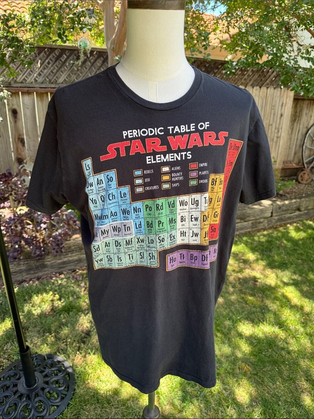 Star Wars Periodic Table Elements Black T Shirt Tee Men's Size XL